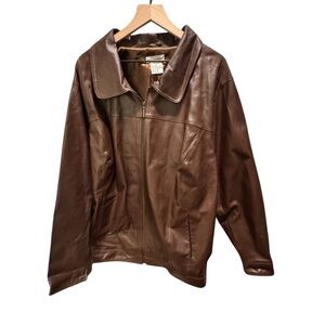 $5 in a bundle! Jessica London Women’s 100% Leather Shell Brown Jacket